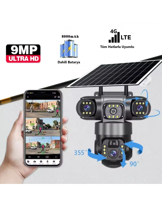 Solar Güneş Enerjili, 4G Destekli Akıllı Dış Mekan Kamerası v380 pro CMR50