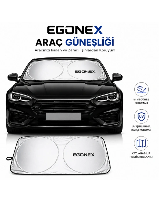 Egonex Yuvarlak Katlanabilir Oto Ön Cam Güneşlik