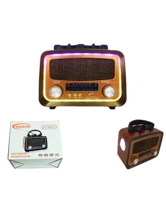 Güneş Enerjili Fenerli Nostaljik Radyo Usb Sd Bluetooth YUEGAN