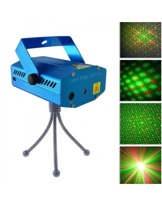 Mini Disko Sahne Lazeri Müziğe Sese Duyarlı Disco Lazer Işık Şovu