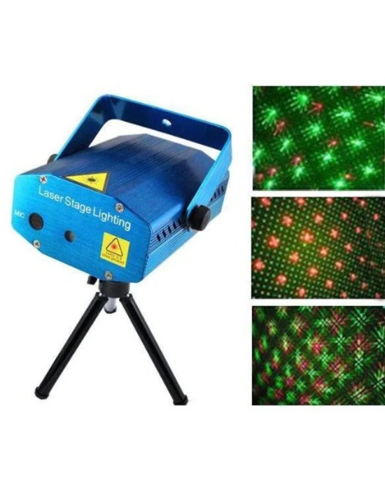 Mini Disko Sahne Lazeri Müziğe Sese Duyarlı Disco Lazer Işık Şovu
