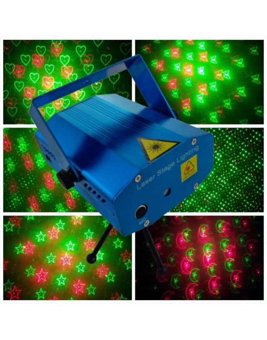 Mini Disko Sahne Lazeri Müziğe Sese Duyarlı Disco Lazer Işık Şovu