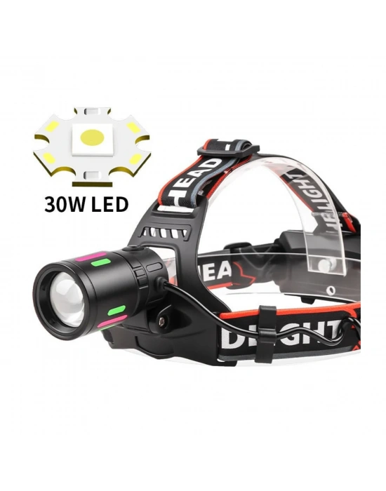 OR-T201 Usbli Kafa Lambası | 30W 2000 Lümen | 2 Adet 18650 Pil Dahil