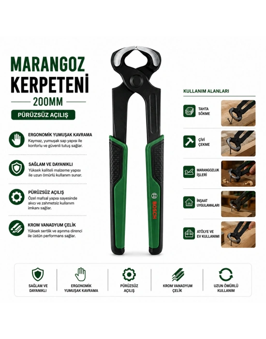 Egonex Bosch-1 600 A02 Z9w ( 528 ) ( 200mm ) ( No-8 ) Marangoz Kerpeten ( Ergonamik Yumuşak Sap ) ( 60 ± Kesme Sertlik )*6x1