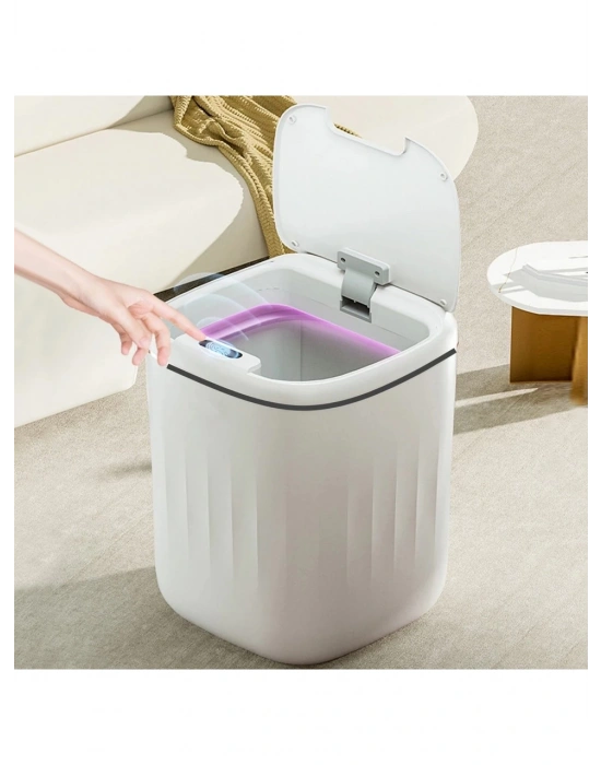 Akıllı Sensörlü Çöp Kovası Teknolojik Ofis Banyo Mutfak 20l Uv Işık Antibakteriyel Koku Geçirmez