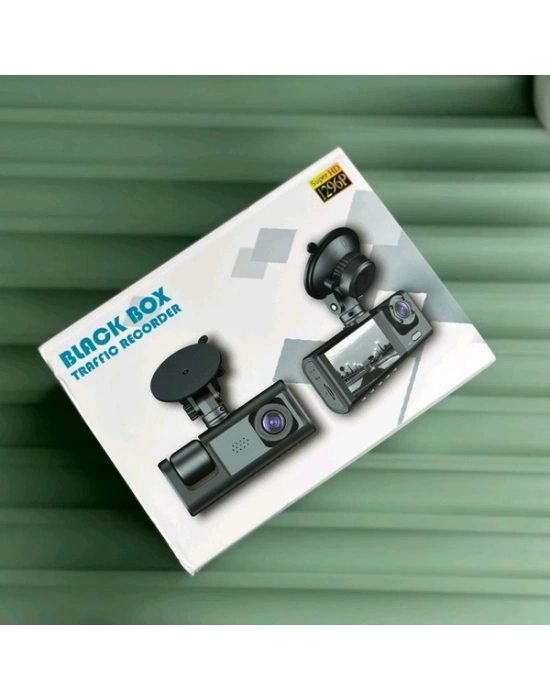 Araç Araba Kamerasi Black Box Traffic Recorder 3 Kameralı