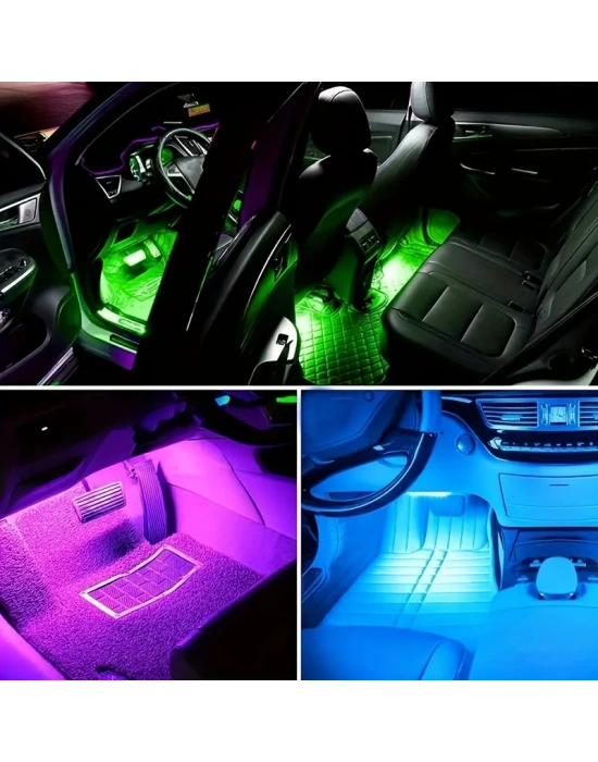 Araç İçi Sese Duyarlı Ayak Altı Led Aydınlatma Kumandalı Rgb