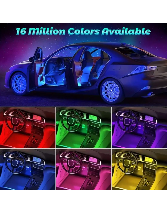 Araç İçi Sese Duyarlı Ayak Altı Led Aydınlatma Kumandalı Rgb