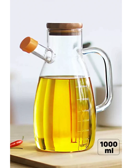 Bambu Kapaklı Cam Yağdanlık