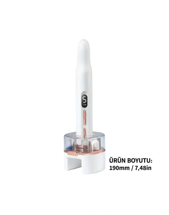 Egonex Şarjlı Manikür Pedikür Seti 5 Kademeli Hız Ayarlı, LED Ekranlı Sessiz & Güçlü 12000 Devirli BWR-43