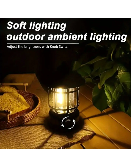 Bluetooth Hoparlör Özellikli Dimerli Led Kamp Lambası Hs66