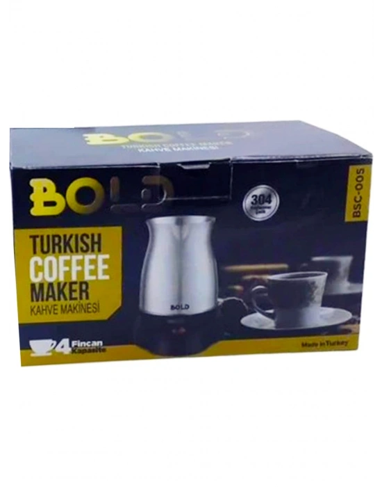 Bold Elektrikli Türk Kahve Pişirme Makinesi Inox Paslanmaz Çelik Cezve