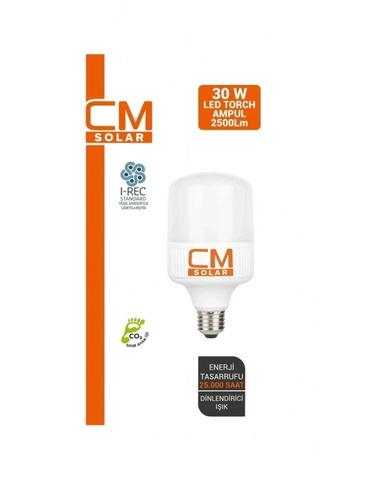 Cmsolar 30 W Led Torch Ampul E27 Duy 6500k Beyaz Işık