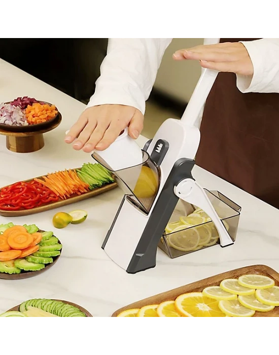 Çok Amaçlı Basmalı Sebze Dilimleyici Doğrayıcı Mandolin Brava Spring Slicer Kitchenmate