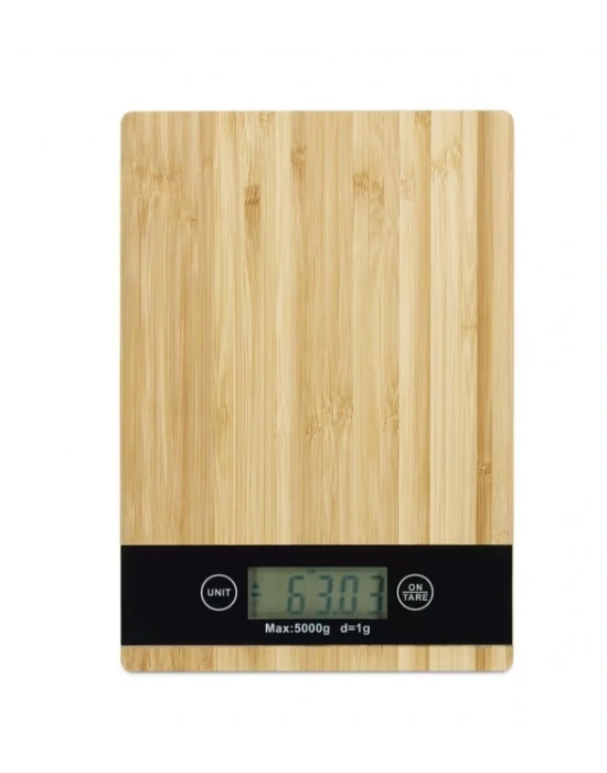Crown Dijital Hassas Mutfak Tartısı - Terazisi-hassas Ölçüm 5kg Bambu Görünümlü
