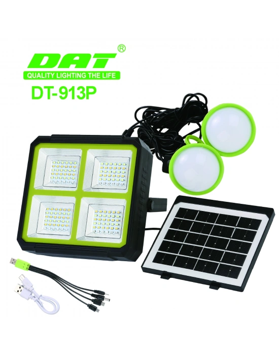 DAT Güneş Enerjili Aydınlatma Sistemi 5 Farklı Işık Modu Kamp lambası 100W