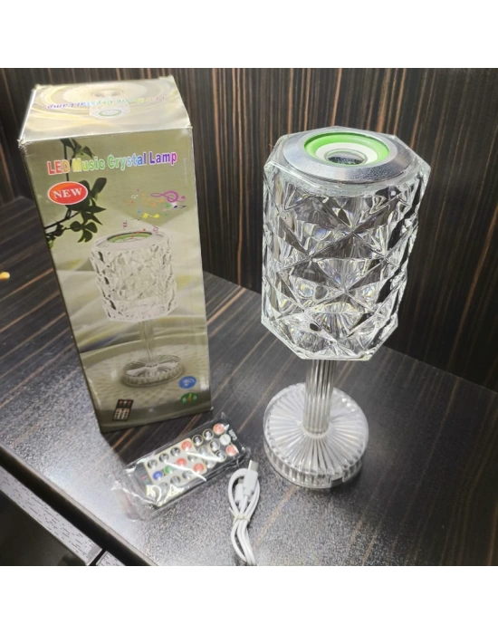 Kristal Masa Lamba Rgb Bluetooth Hoparlörlü Gece Lambası Hx-222