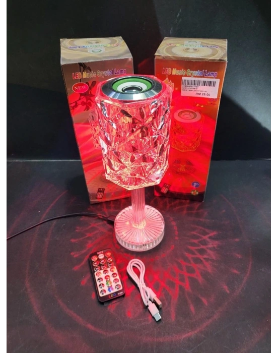 Kristal Masa Lamba Rgb Bluetooth Hoparlörlü Gece Lambası Hx-222