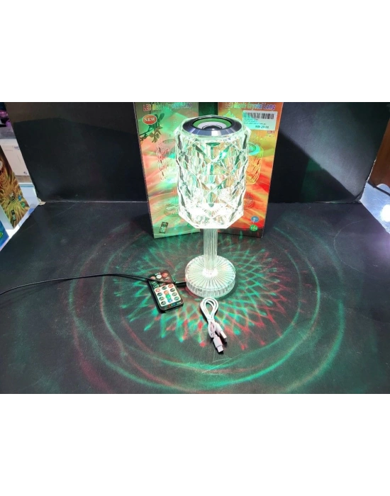 Kristal Masa Lamba Rgb Bluetooth Hoparlörlü Gece Lambası Hx-222