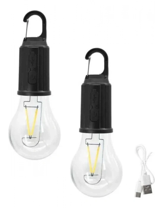 Egonex 3 Farklı Mod Ledli Şarjlı Asma Kancalı Kamp Lambası Taşınabilir Ampul T01-B