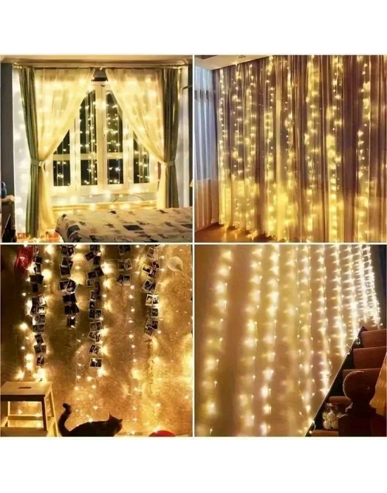 Egonex 300 Ledli 10 Sarkıt Perde Led Işık-8 Fonksiyon, Uzaktan Kumandalı, 3x3 Metre