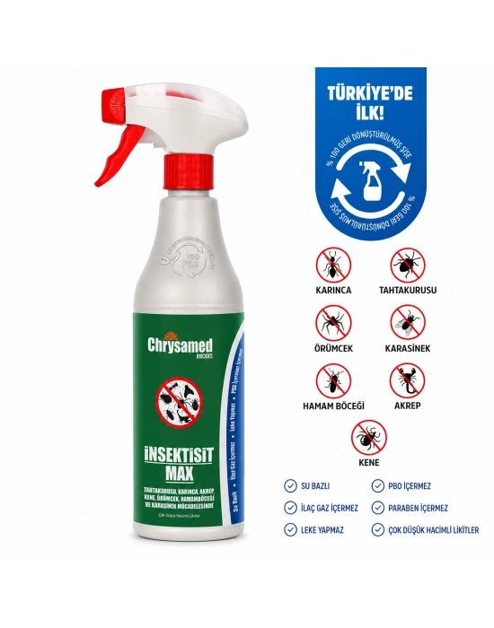 Egonex Chrysamed ( İnsektisit Max ) Sıvı Böcek İlaç Sprey 500ml ( Hamamböcek & Kene & Akrep & Karınca & Tahta Kurusu )*24