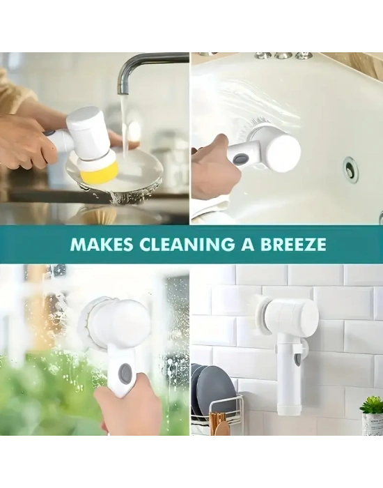 Egonex Çok Fonksiyonlu Banyo Mutfak Lavabo Şarjlı Temizlik Fırçası