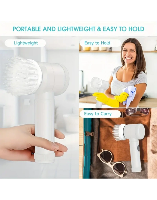 Egonex Çok Fonksiyonlu Banyo Mutfak Lavabo Şarjlı Temizlik Fırçası