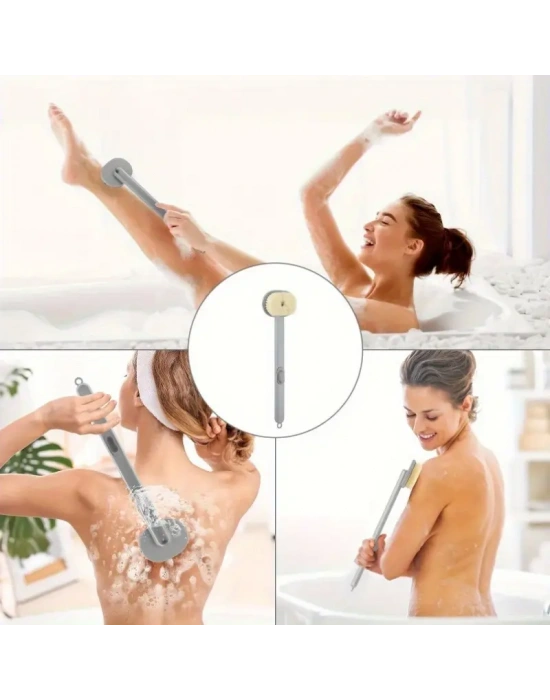 Egonex Duş Jeli Hazneli Uzun Saplı Banyo Sırt Fırçası