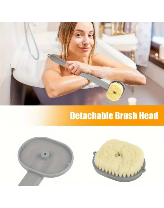 Egonex Duş Jeli Hazneli Uzun Saplı Banyo Sırt Fırçası