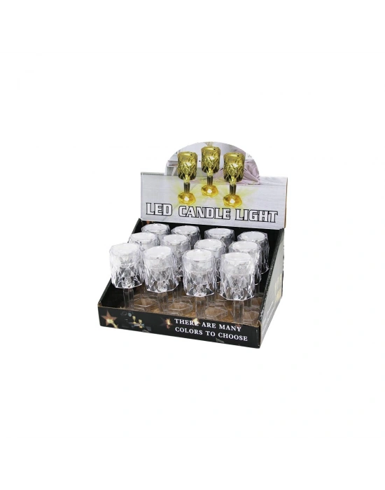Egonex Enfa Ra-515 Kristal Damlalı Mumluk & Masa Lamba Mini Pilli*12x10