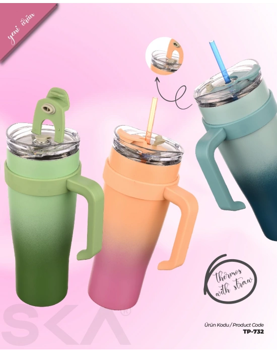 Egonex Essence 1 Litre Pipetli Termos Bardak Çift Duvarlı