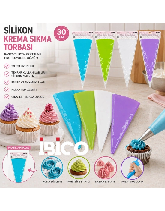 Egonex İbico İ22-153 ( Silikon ) ( 30cm ) ( Tekli ) ( Krema Sıkma ) Torbası*600