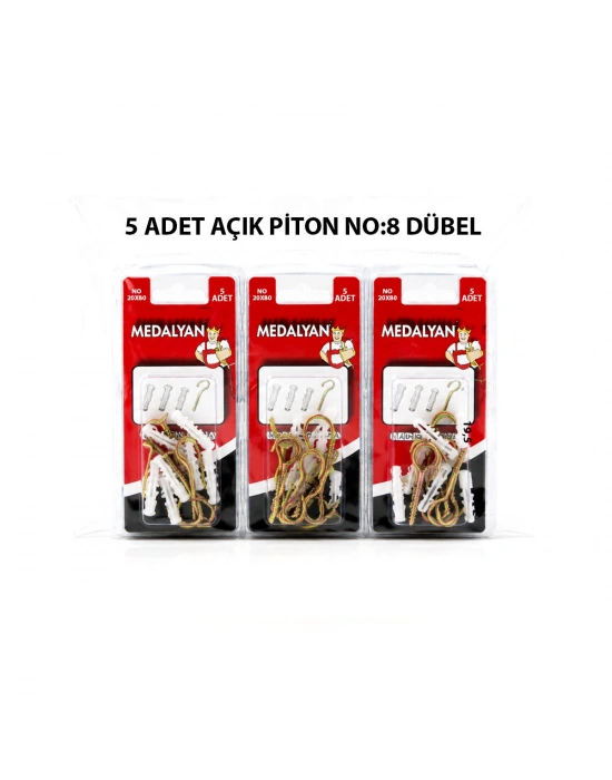 Egonex Medalyan Dl-27 ( 20x80 ) ( 5pcs ) Açık Piton Dübelli*12x12