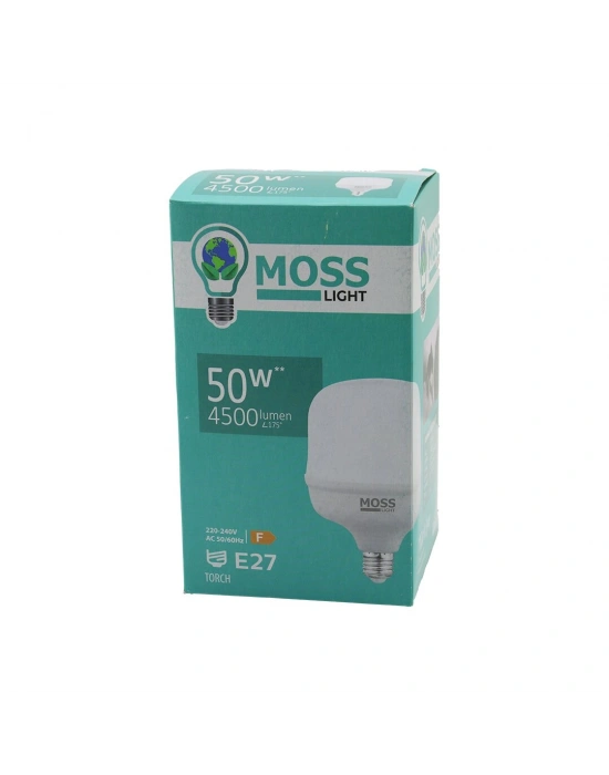 Egonex Moss Lıght Ms-3099 ( 50w ) ( Torch ) Led Ampul Plastik (e27) (4500lumen L175°) (50.000 Saat Ömür) (ıp20) (185-265v (ac) )*24