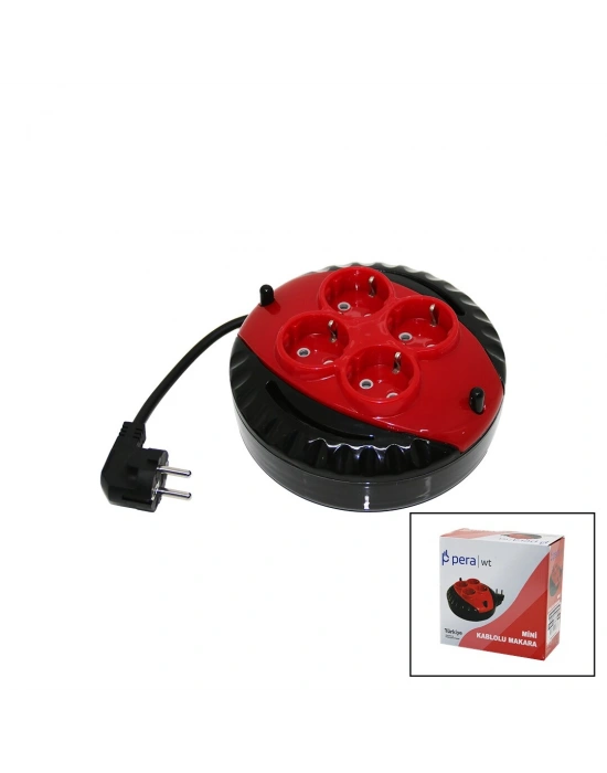 Egonex Pera Wt-730023 ( 3mt ) ( Mini Makaralı ) Uzatma Kablo ( 3x1.5mm )*20