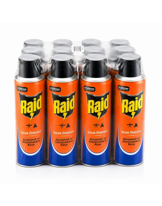 Egonex Raid ( Sprey= Kokusuz ) Karasinek & Sivrisinek Öldürücü & Savar İlaç Sprey ( 300ml )*12x4