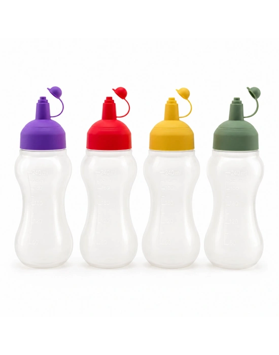Egonex Rotto Rt-112 ( 450ml ) ( Yağdanlık & Sosluk ) (şeffaf & Plastik Şişe ) (renkli Kapak) (ölçekli) (ketçap & Mayonez)*24=k