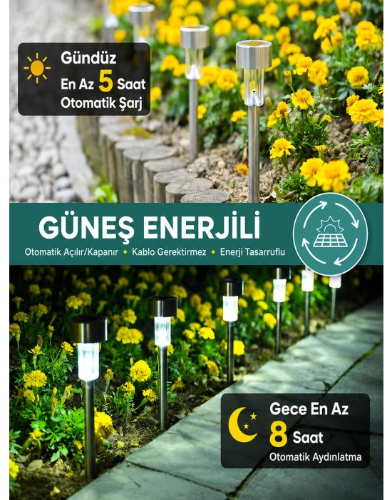 Egonex Saplamalı 12li Güneş Enerjili Bahçe Lambası EGN-1023