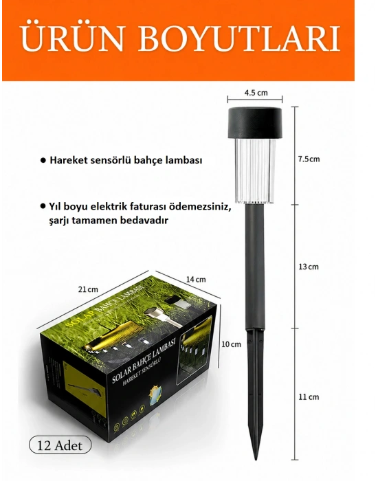 Egonex Saplamalı 12li Güneş Enerjili Bahçe Lambası EGN-1023