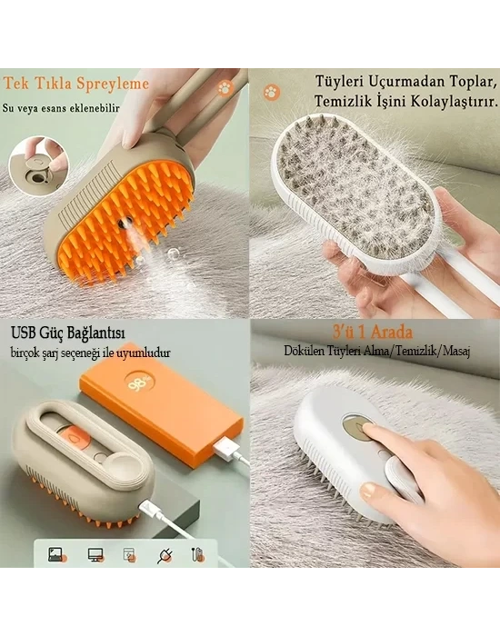Egonex Saplı Buharlı Kedi Tarağı