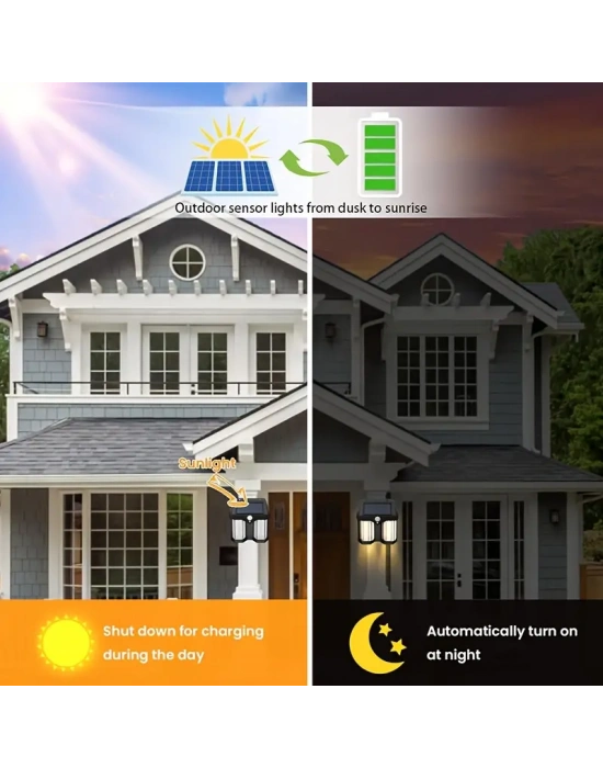 Egonex Solar Güneş Enerjili Lamba 2 Ampul Flament Led Eg-228