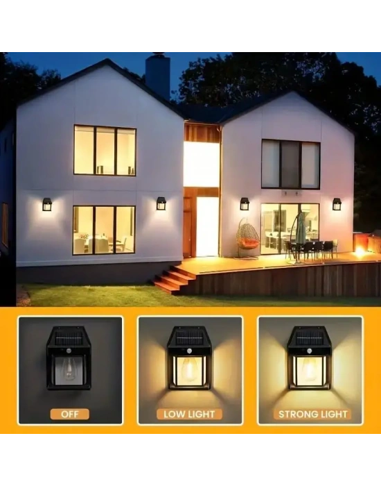 Egonex Solar Şarjlı Duvar Aplik Lambası Sensorlu Eg-111