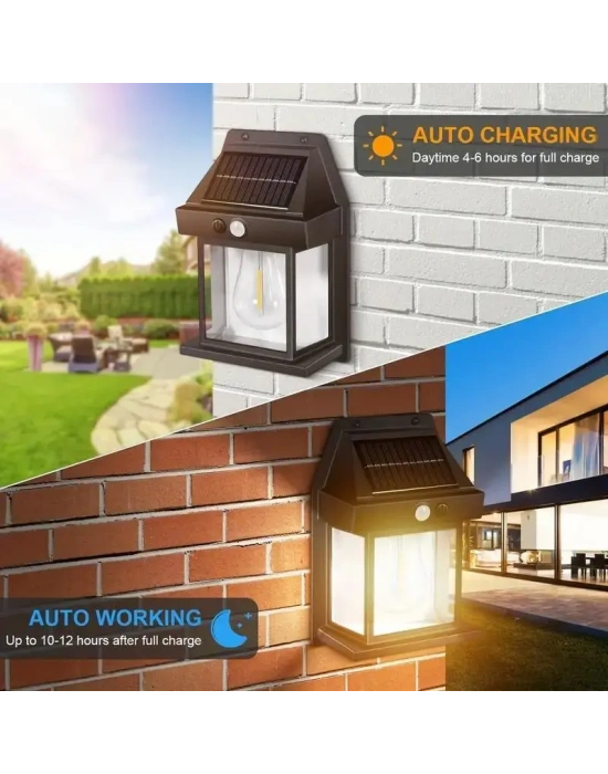 Egonex Solar Şarjlı Duvar Aplik Lambası Sensorlu Eg-111