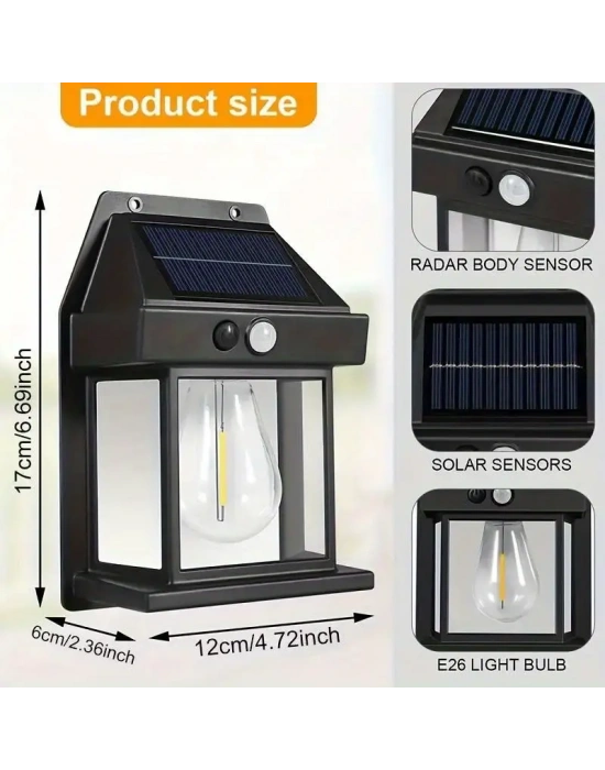 Egonex Solar Şarjlı Duvar Aplik Lambası Sensorlu Eg-111