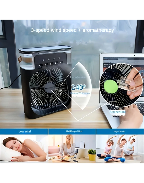 Egonex Taşınabilir Vantilatör Su Soğutmalı Masaüstü Usb Fan