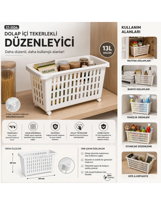 Egonex Urve Ur-3566 Compıle Maxi Çok Amaçlı Organizer Sepet ( 13lt )*12=k