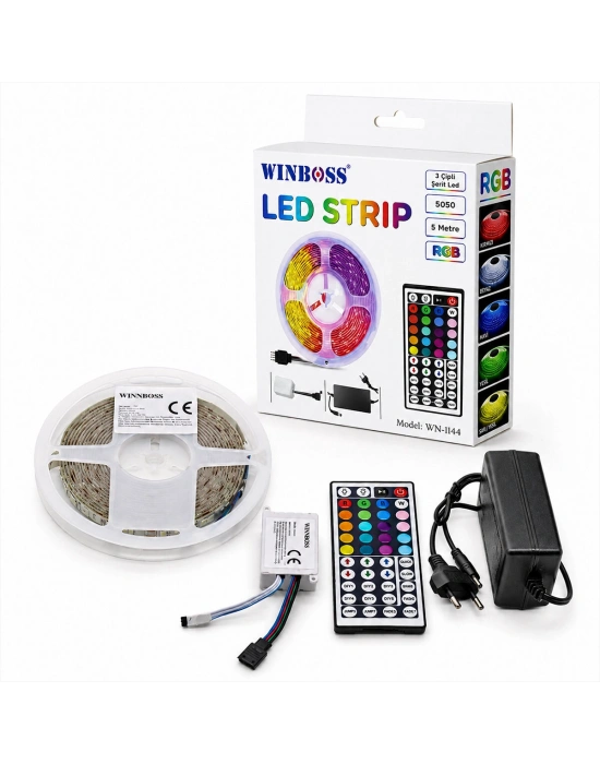 Egonex Wınnboss Strıp Lıght Wn-1144 ( 3çip & 5mt ) Rgb ( Kumandalı ) Şerit Led ( 5050 Smd Type & 54 Led S/m )*60