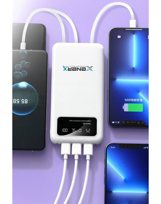 Enerx Enr-p20dc 20000 Mah 2.1 Amper Dahili Kablolu Powerbank Siyah