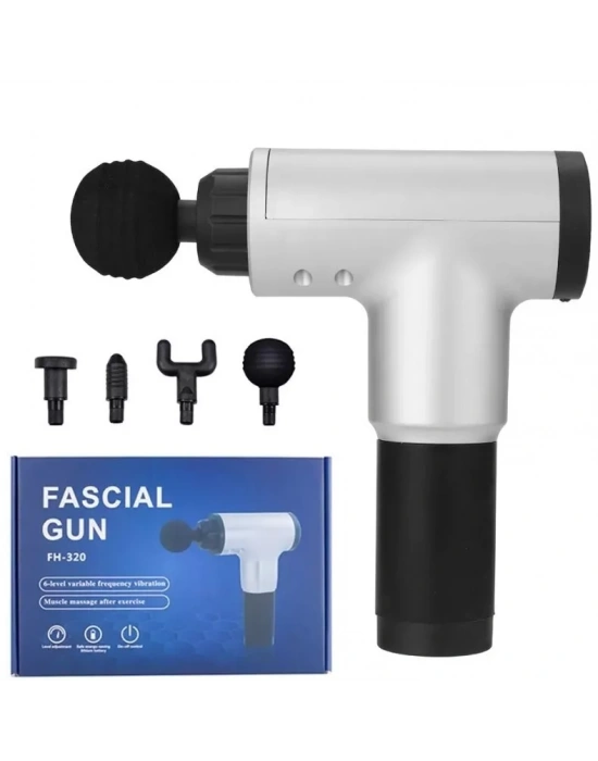 Fascial Gun Rh-320 6 Kademe Hız Ayarlı, 4 Parça Başlıklı, Usb Şarjlı, Masaj Tabanca Aleti